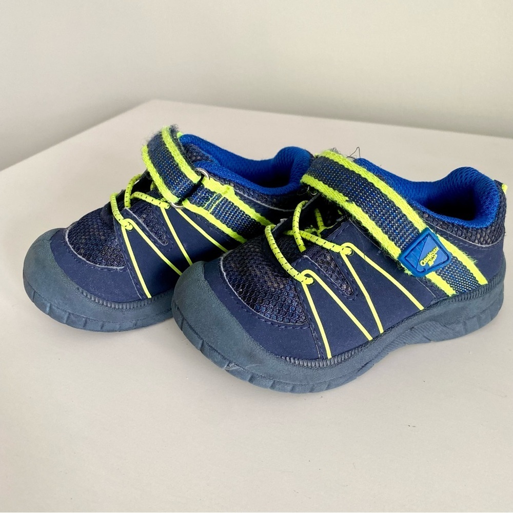 OshKosh B'gosh Navy and Lime Kids Walking Sneakers